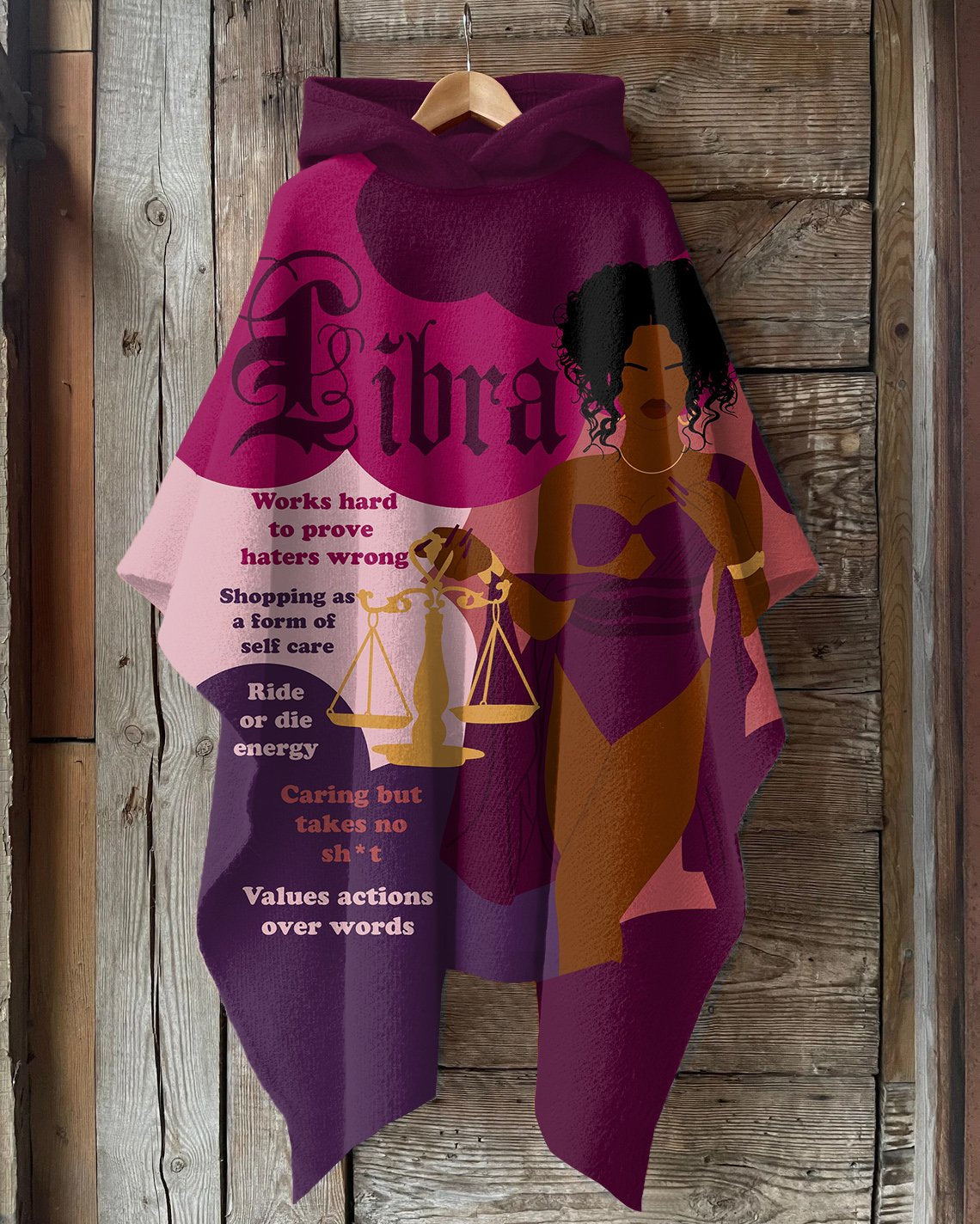 Libra Girly Season Hooded Warm Shawl Cape