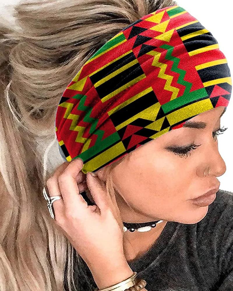 Black Pride Ethnic Geometric Print Headband