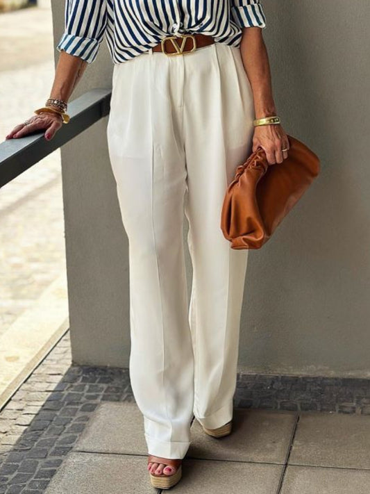 Spring and Autumn High Waist Drooping Straight Suit Wide-Leg Pants