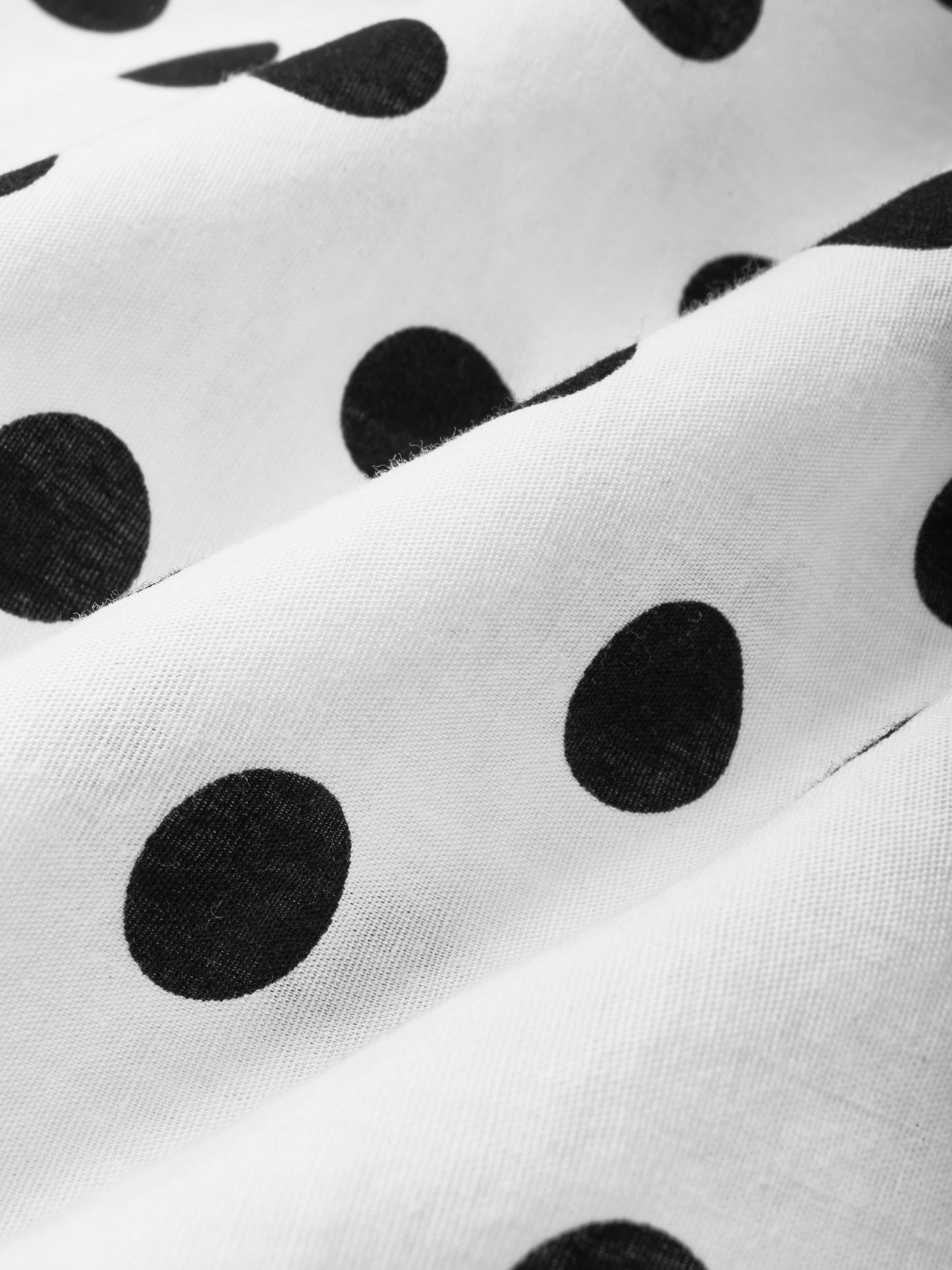 Cotton Maxi Dress, Short Sleeve, Shawl Collar, Polka Dot, Vintage, White