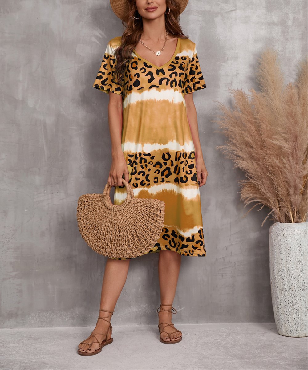 Women's Sexy Leopard Print Casual Midi Dress