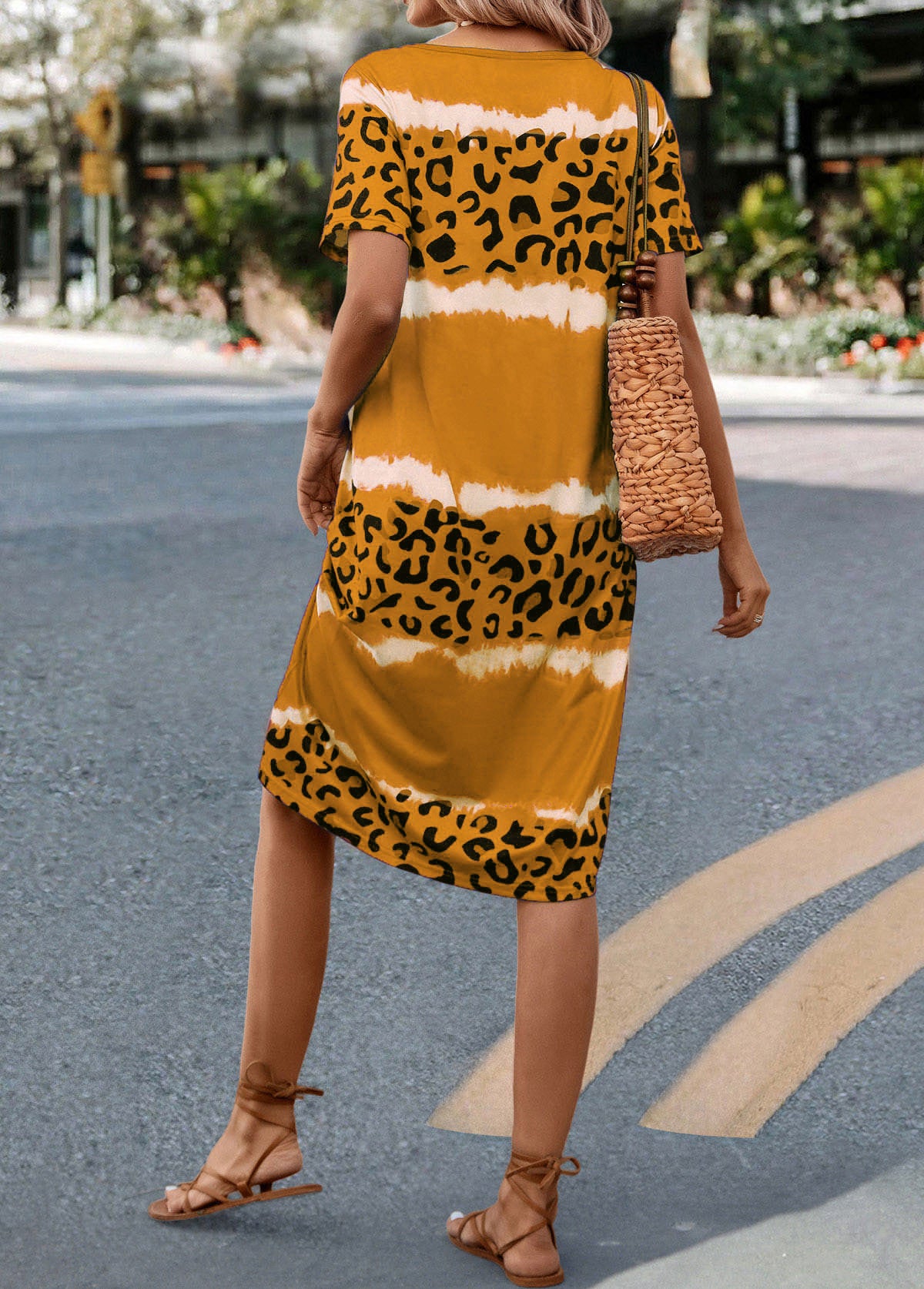 Women's Sexy Leopard Print Casual Midi Dress