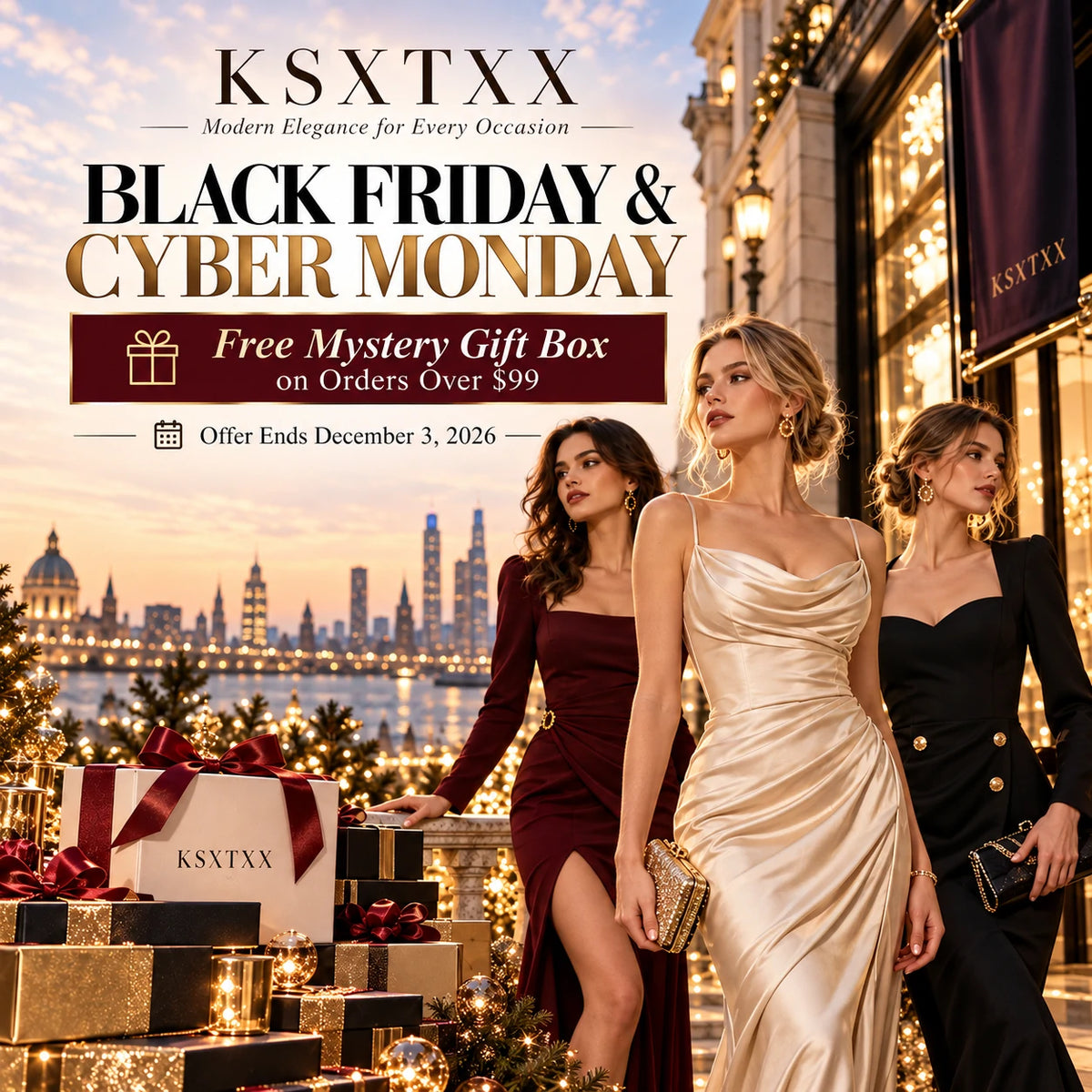 🎁 Black Friday Mystery Gift – Free Random Fashion Item for Orders Over $99 (Choose Your Size)