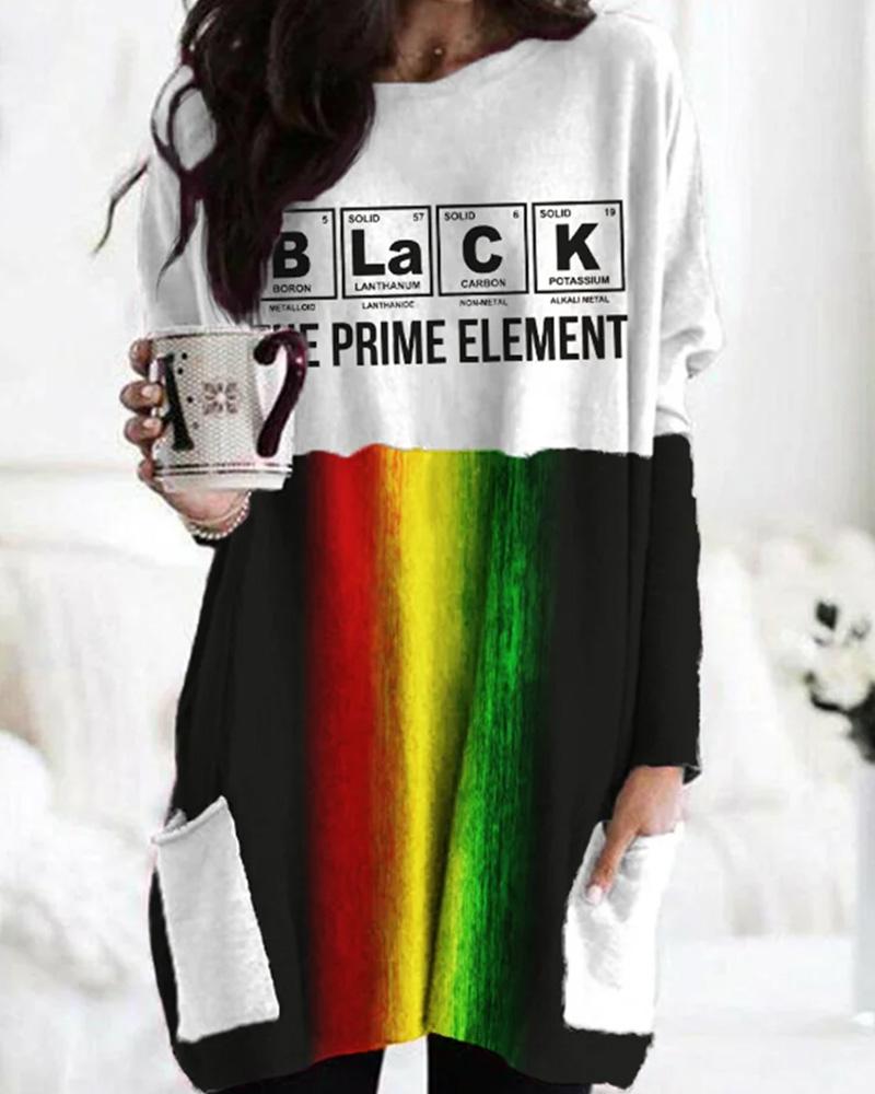 Black The Prime Element Rasta Contrast Pocket Tunic