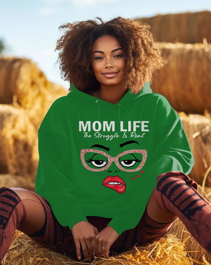 Mom Life The Struggle is Real Long-sleeved Hoodie