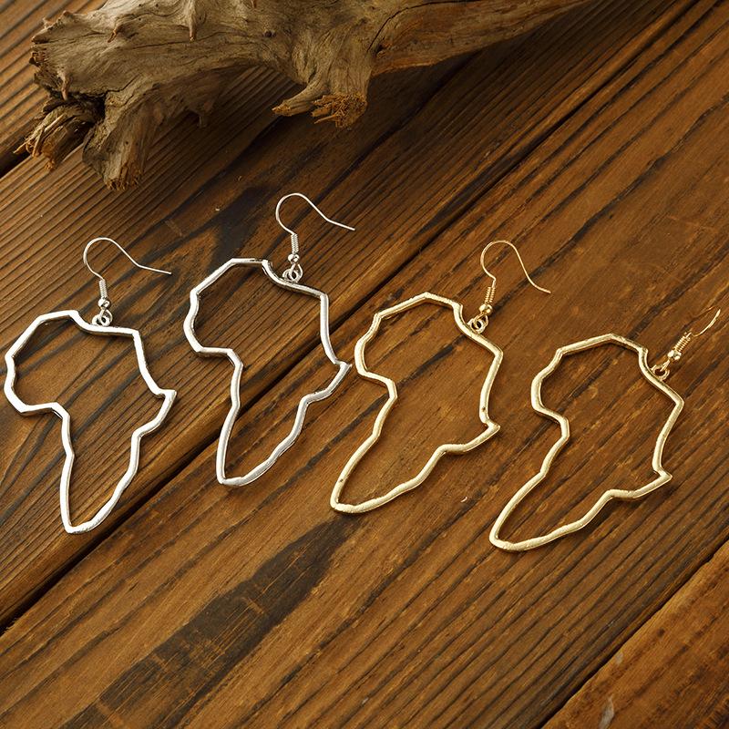 Trendy African Map Earrings Earrings