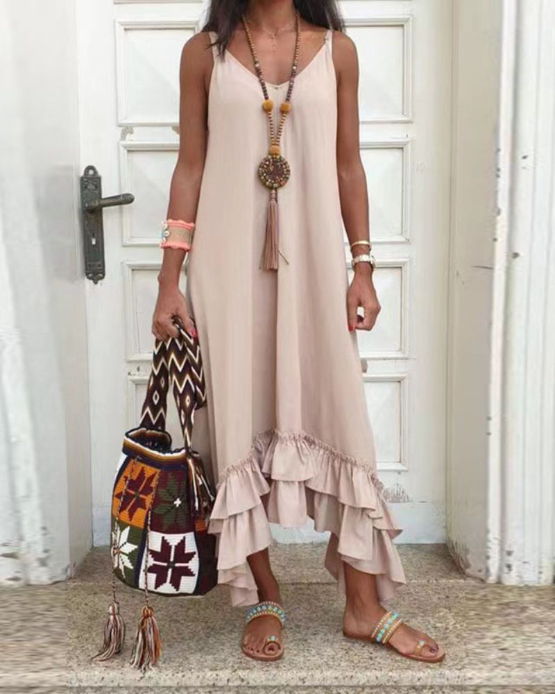 Ruffled long dress