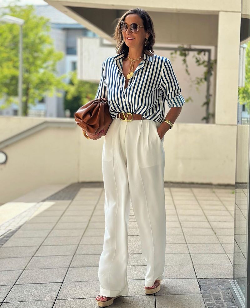 Spring and Autumn High Waist Drooping Straight Suit Wide-Leg Pants