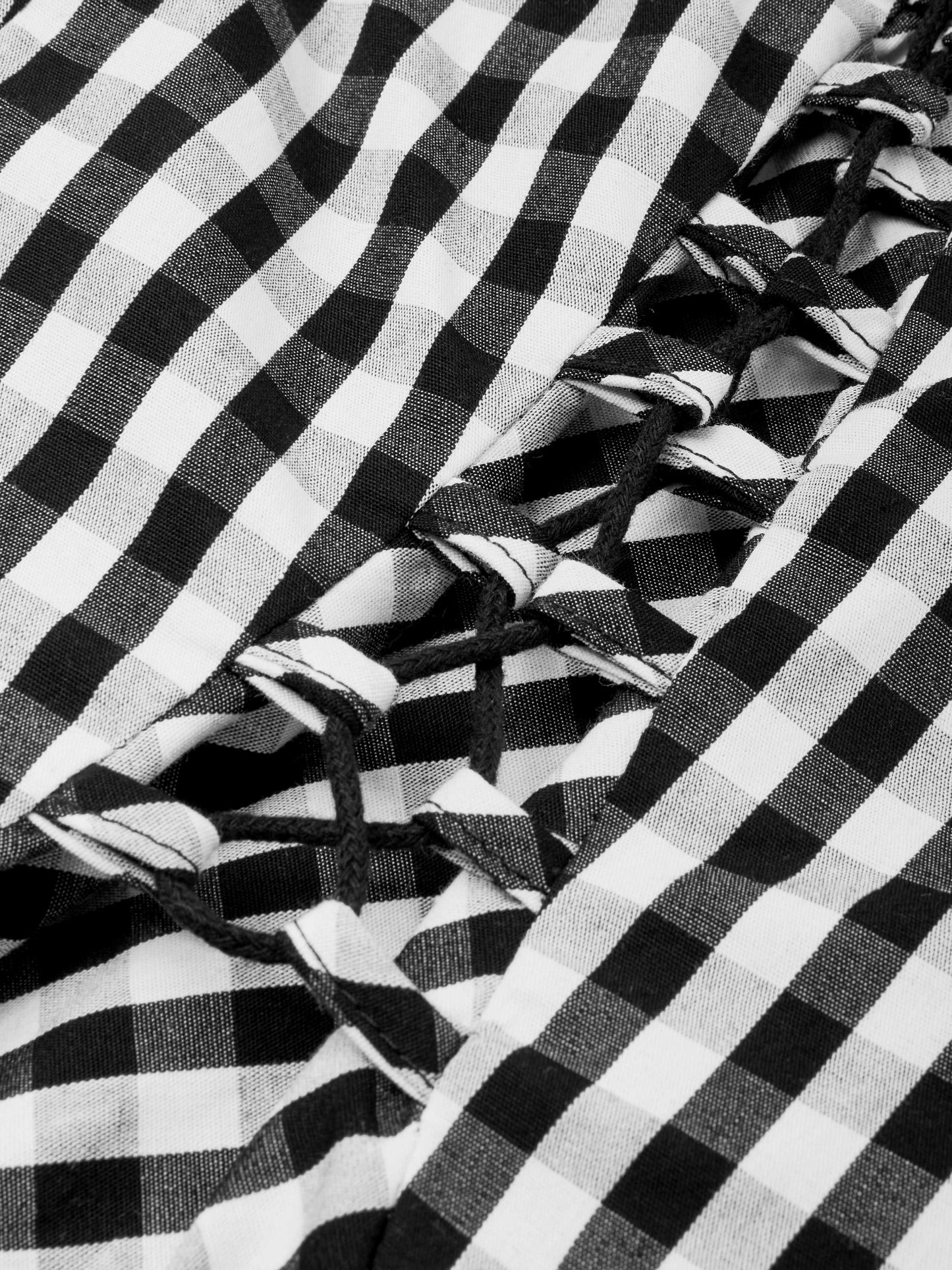 Cotton Midi Dress, Short Sleeve, Lace Collar, Plaid, Vintage, White