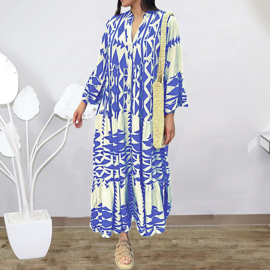 Printed Bohemian Shirt Dress