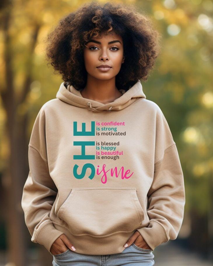 (Green Rose)She Is Me Long Sleeves Hoodie