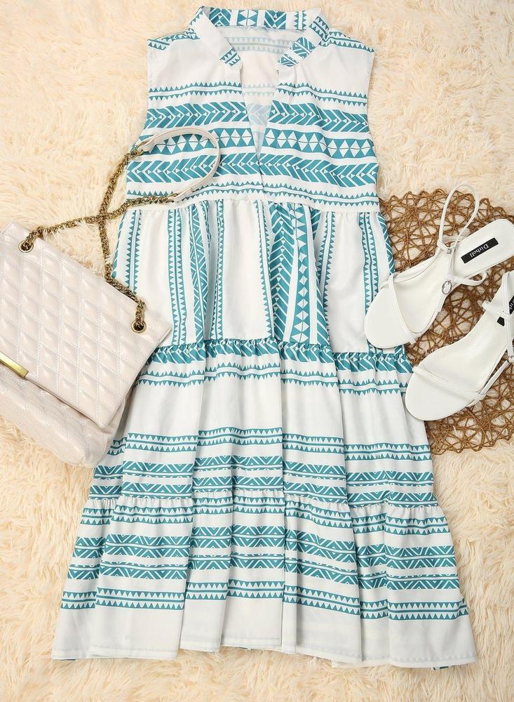 Printed Sleeveless Printed Dress