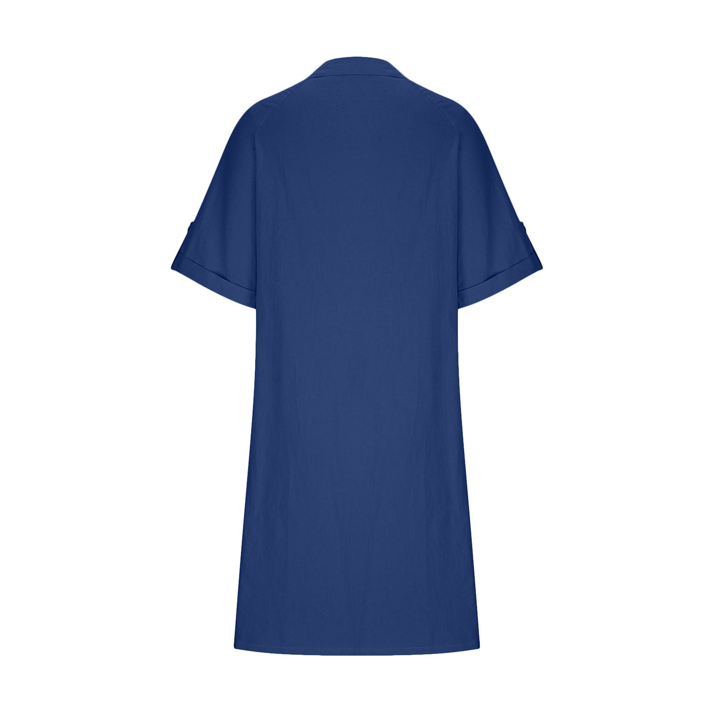 Short Sleeve V-neck A- Line Tunic Dress