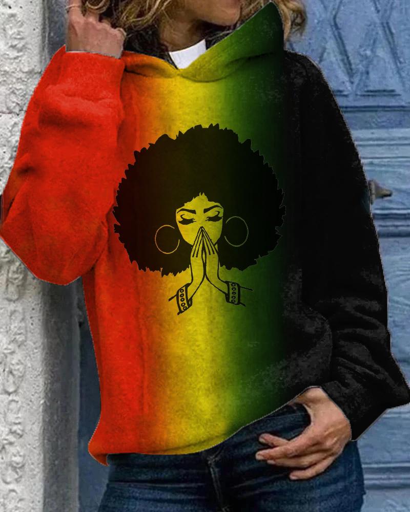 Ombre Make a Wish Black Girls Print Women's Hoodie