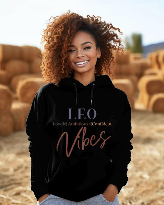 Leo Vibes Letter Long-sleeved Hoodie