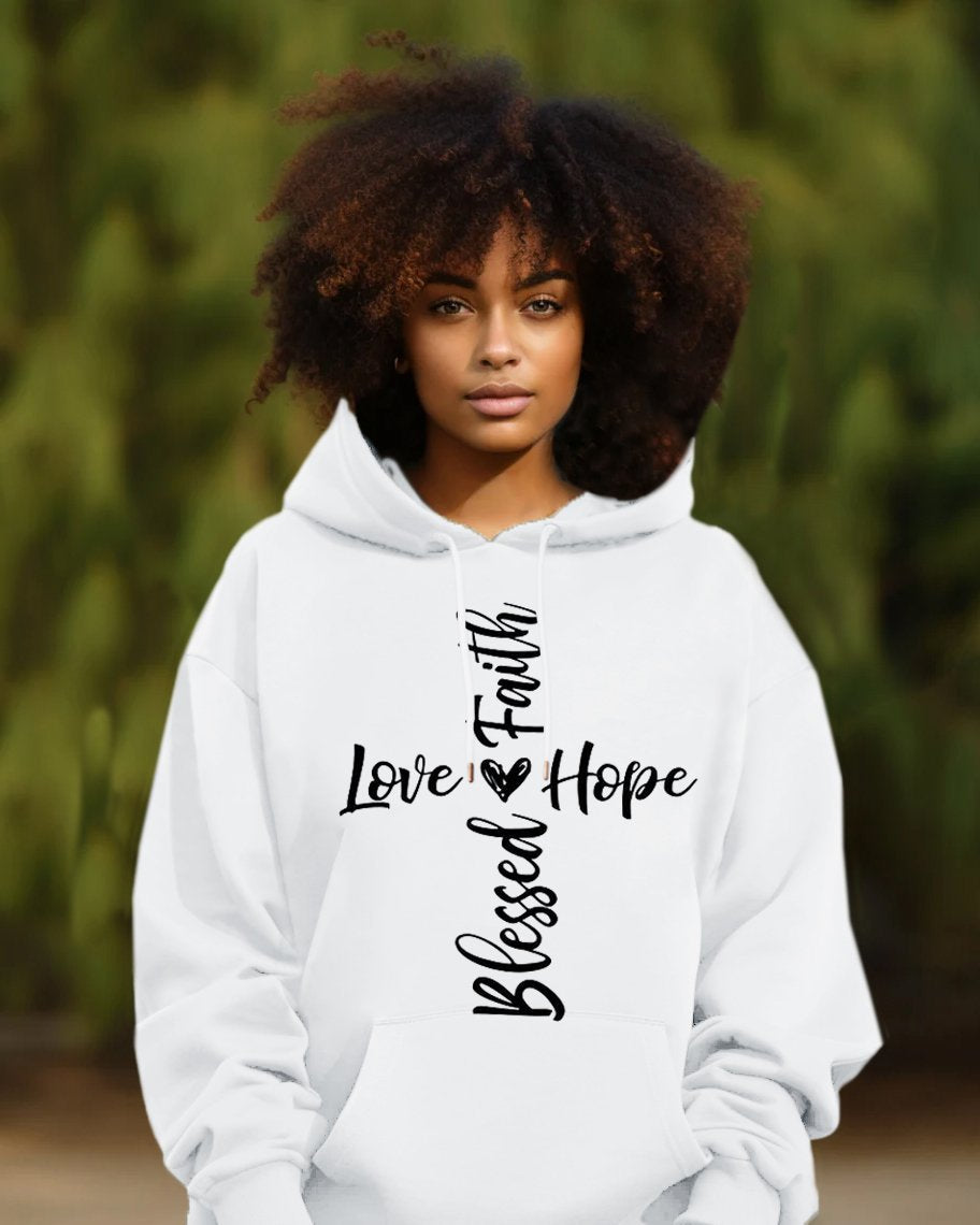 Faith Love Blessed Hope Long Sleeve Hoodie