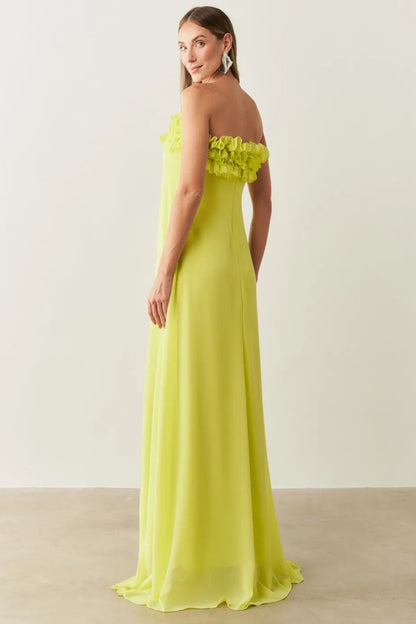 Green Chiffon Maxi Dress