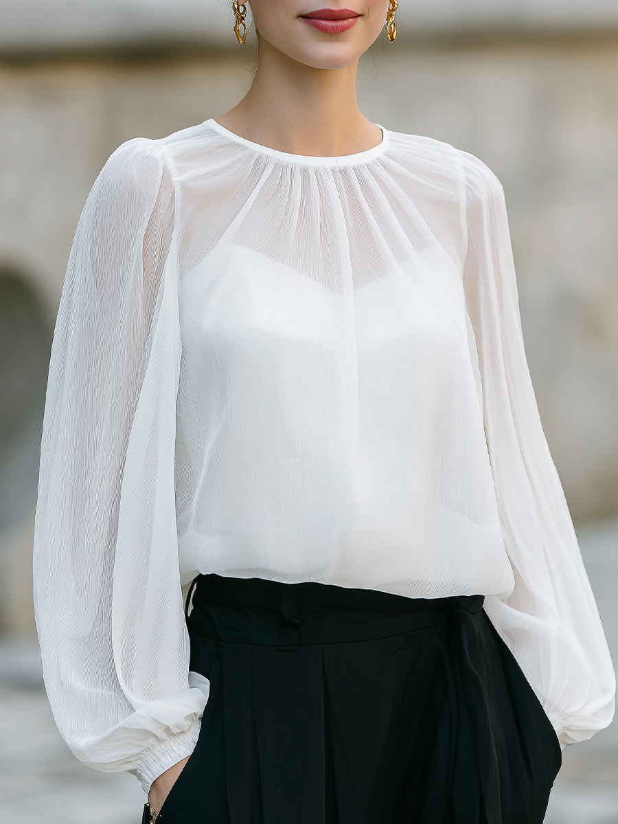 White Chiffon Blouse¨C Airy Elegance For Timeless Versatility