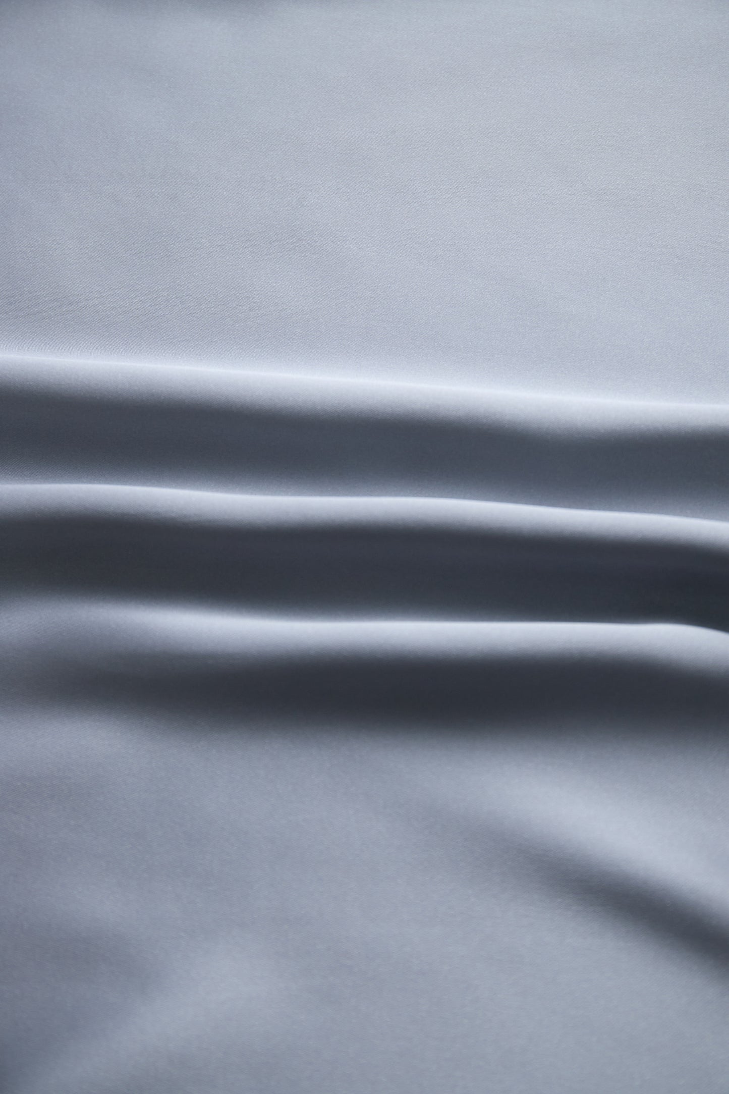 Silver Satin Blouse with Plunging V-Neck