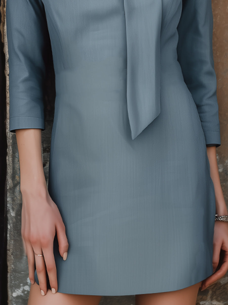 Elegant Tie-Neck Tailored Mini Dress