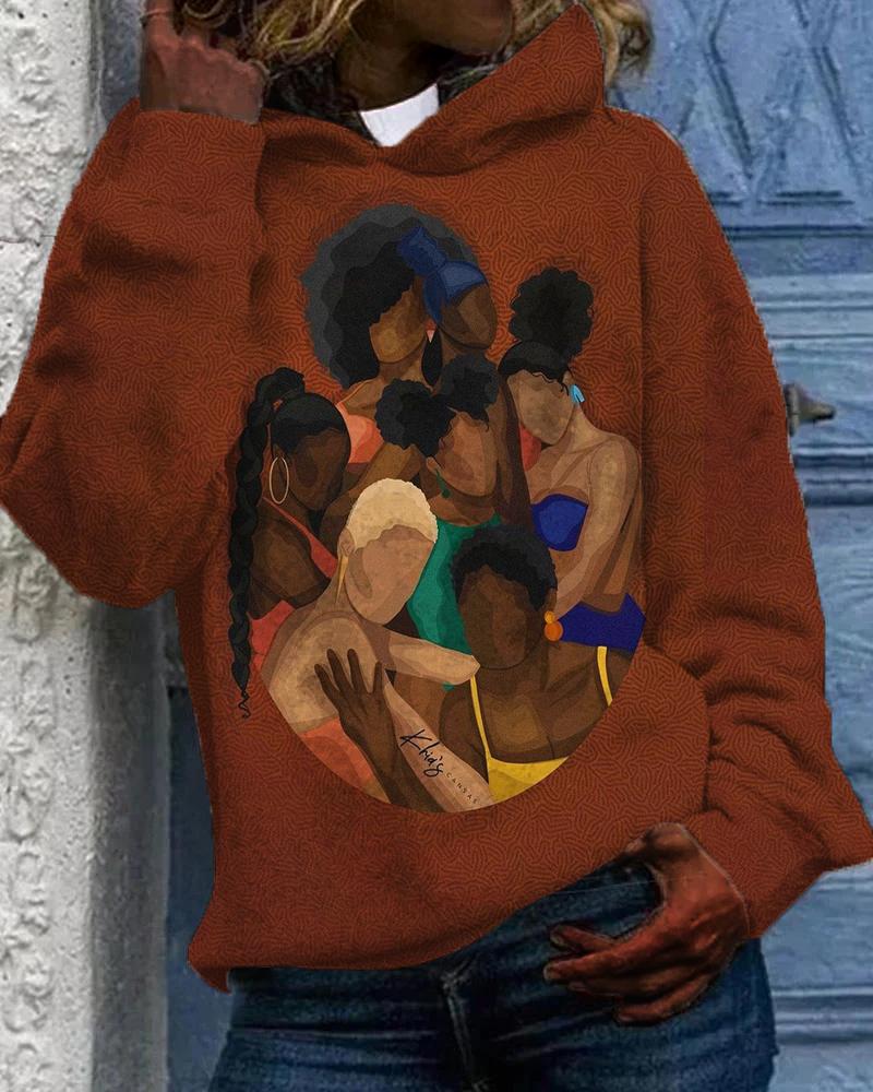 Black Girls Printed Women's Hoodies