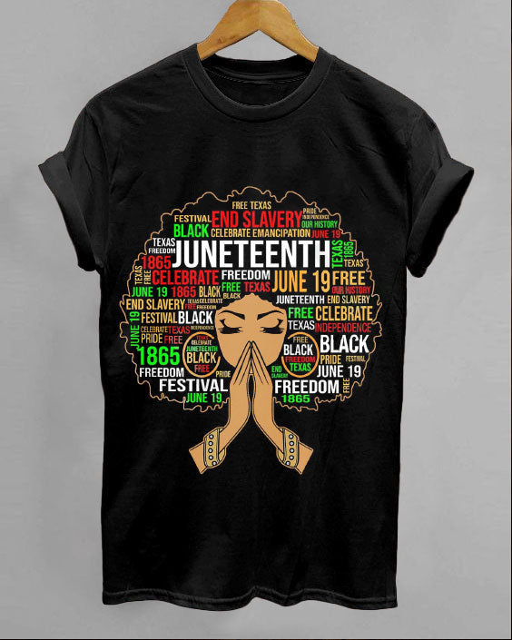 Juneteenth Afro Girl Short Sleeve Tshirt