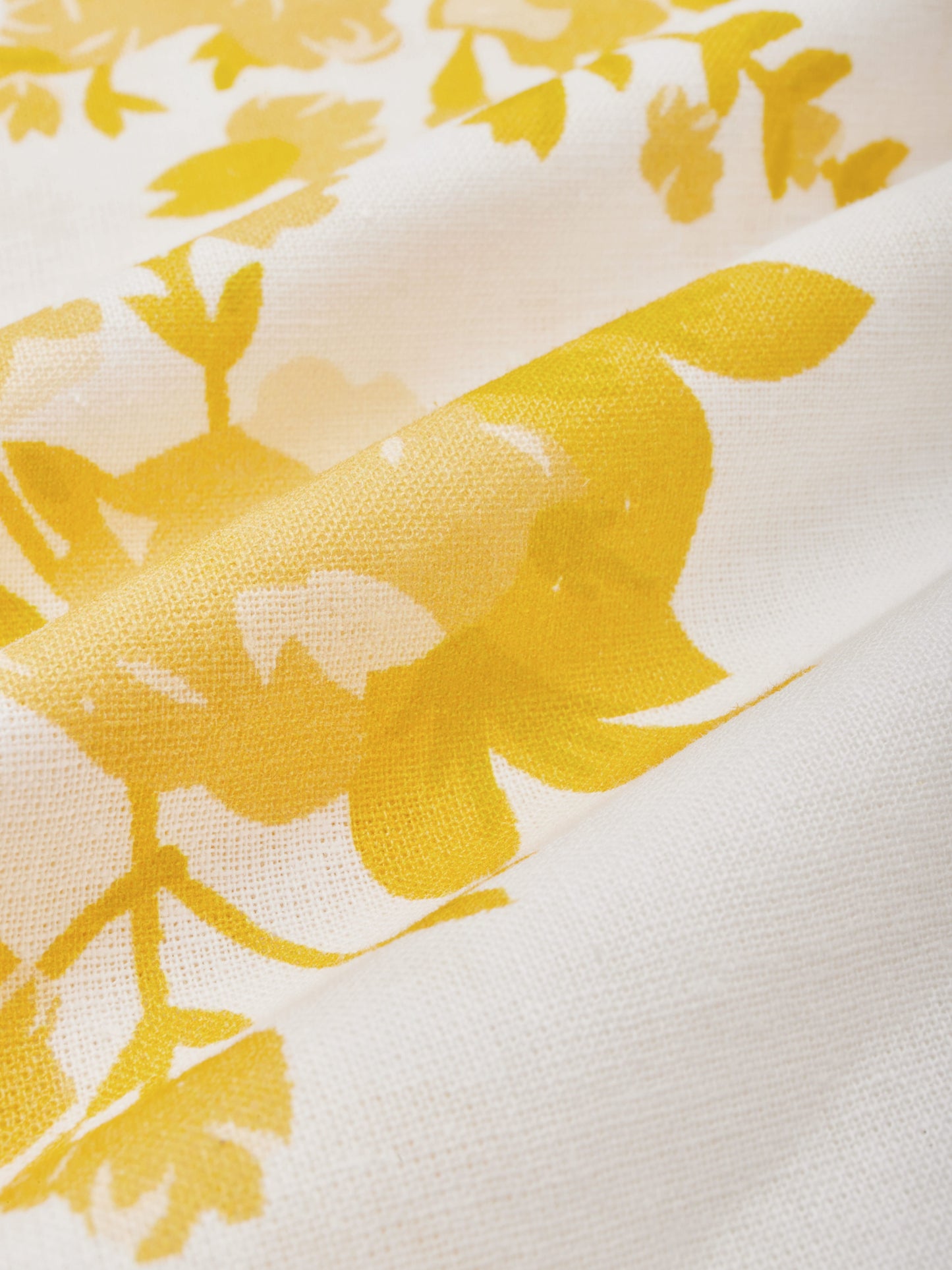 Linen Maxi Dress, Bell Sleeve, Boat Neck, Floral, Vintage, Yellow