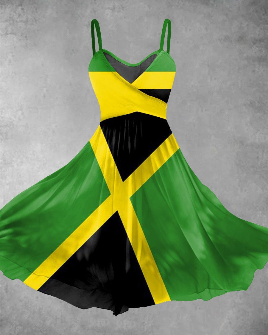 Jamaica Jamaican Flag Suspender Dress