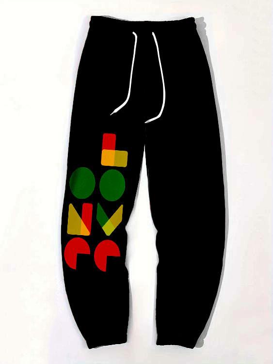 Colorblock One Love Print Track Pants