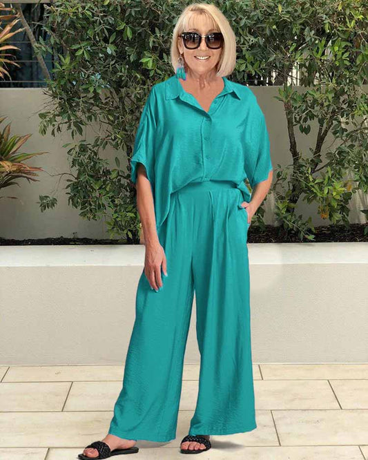 Plus Size Casual Shirt Tunic Suit