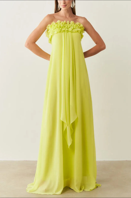 Green Chiffon Maxi Dress
