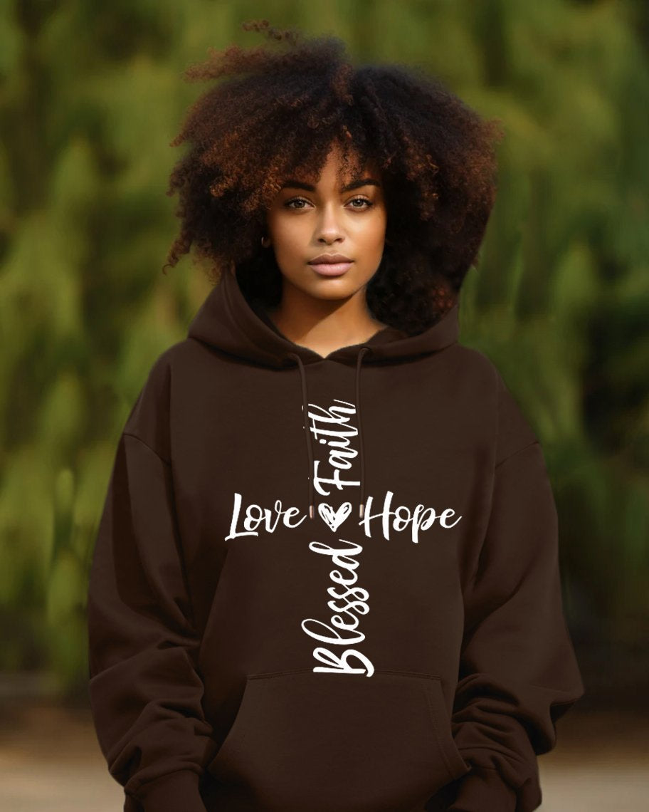 Faith Love Blessed Hope Long Sleeve Hoodie