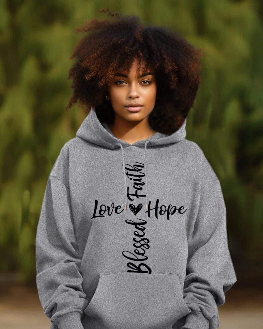 Faith Love Blessed Hope Long Sleeve Hoodie