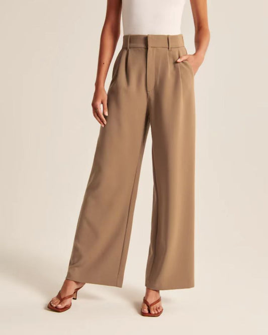 Plus Size Bag High Waist Wide Leg Pants Versatile Belt Wide Leg Leisure Suit Pants