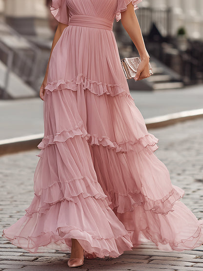 Romantic Ruffled Tiered Maxi Dress – Breathtaking Wedding Guest Style