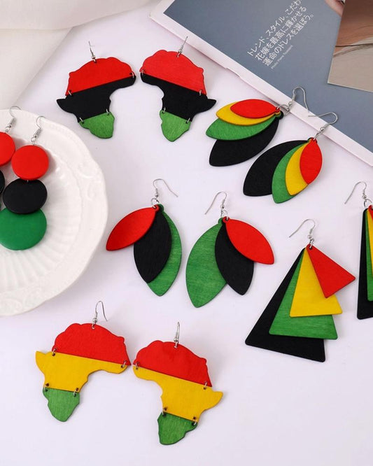 Fashion Pattern Color Block Earrings