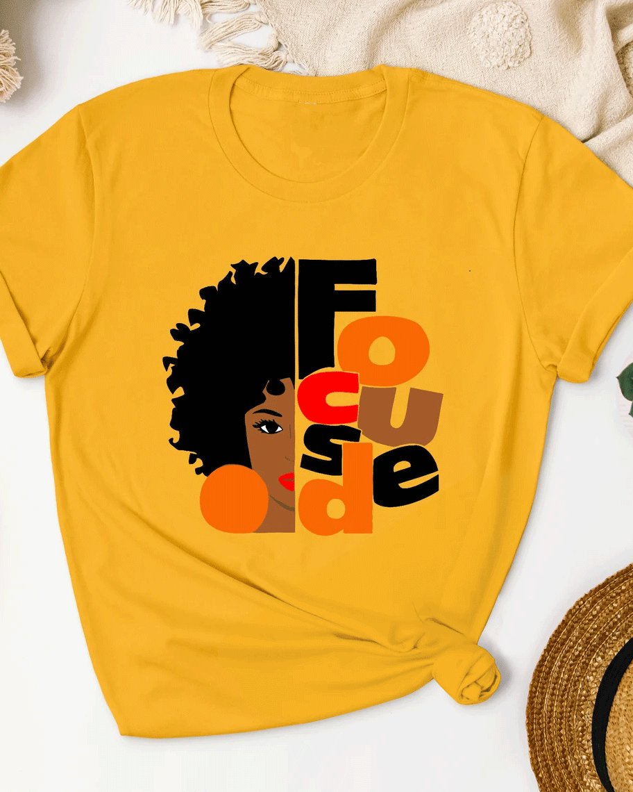 Focused Black Girl Melanin Short Sleeve Tshirt