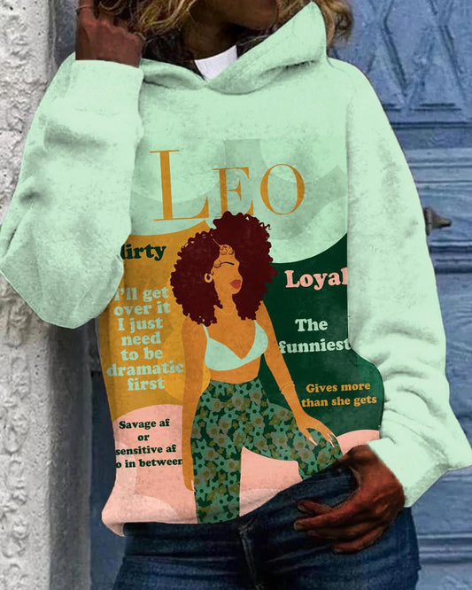 Leo Girly Season Print Unisex Long-sleeved Hoodie