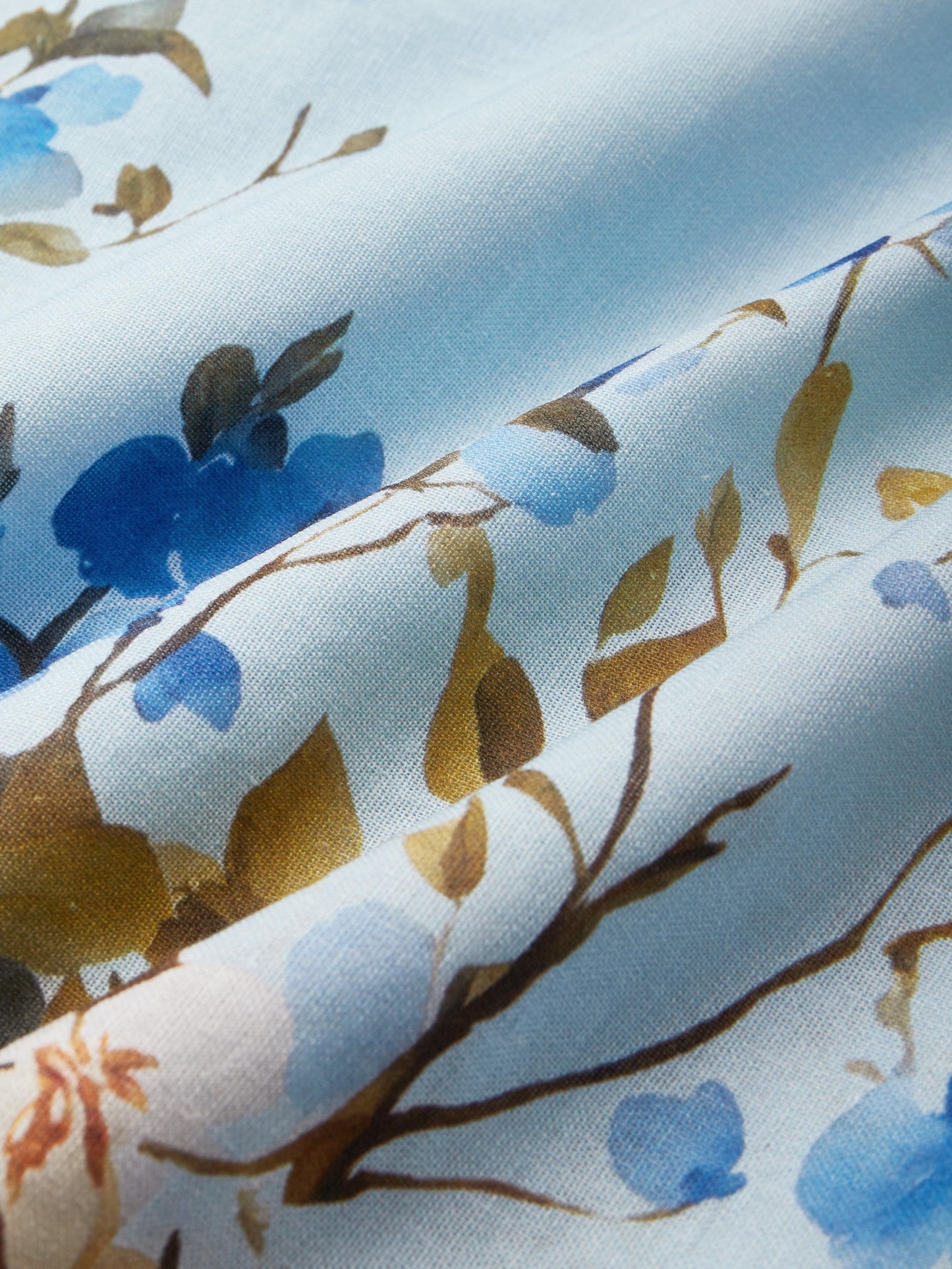 Maxi Linen Dress , Sleeveless, Round Neck, Floral, Button Design, French Vintage, Sky Blue