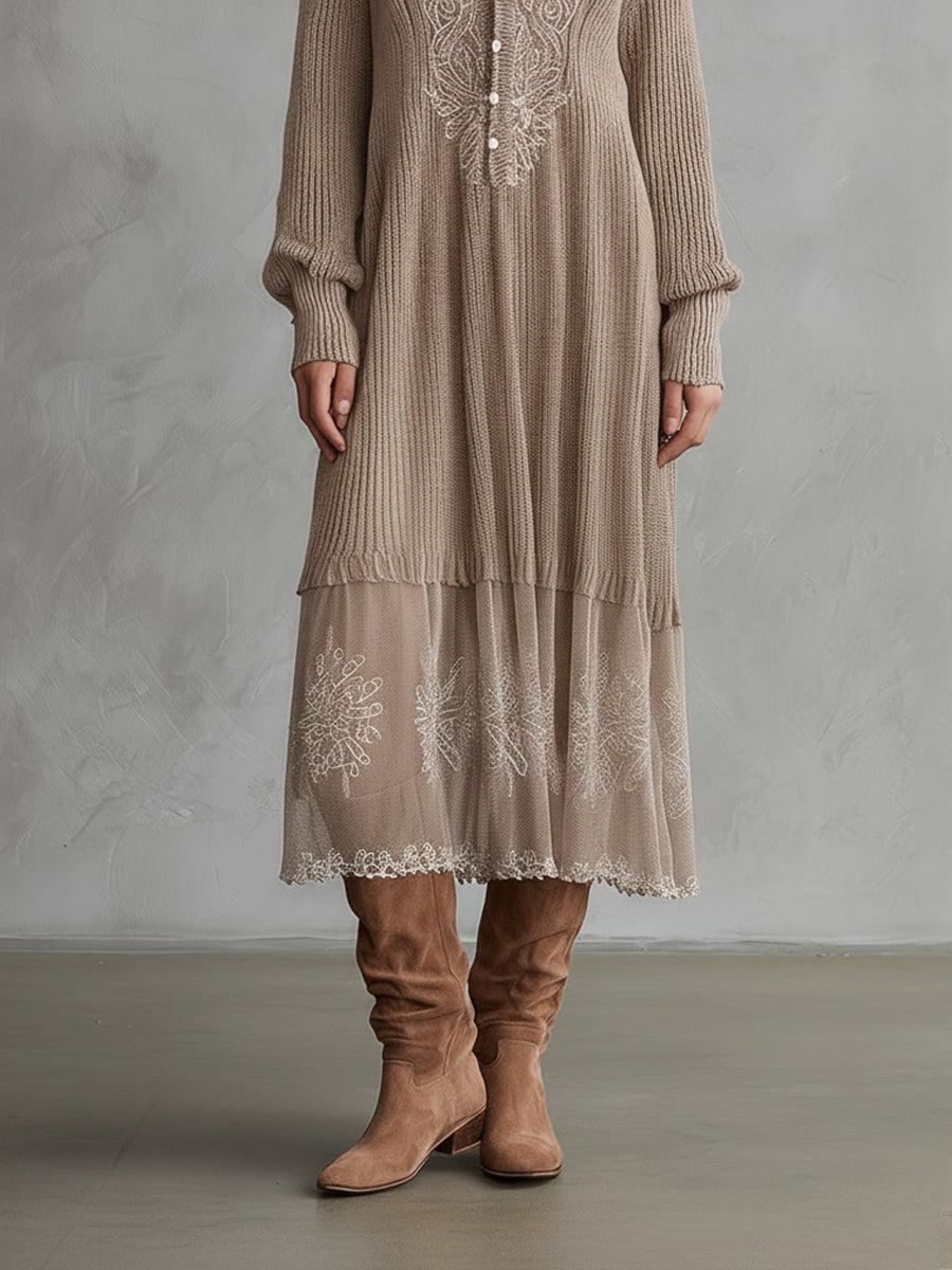 Whispered Snow Knit Maxi Dress