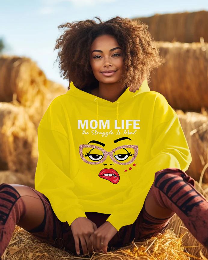 Mom Life The Struggle is Real Long-sleeved Hoodie