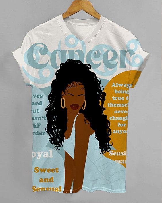 Cancer Girly Season Unisex V-neck Short Sleeve Tshirt