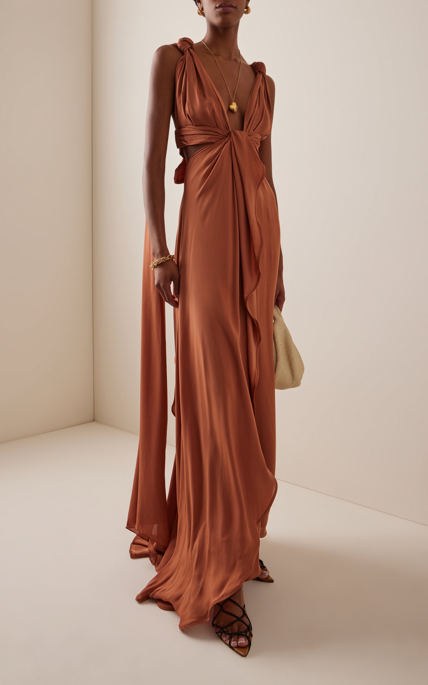 Ocean Mysteries Draped Maxi Dress