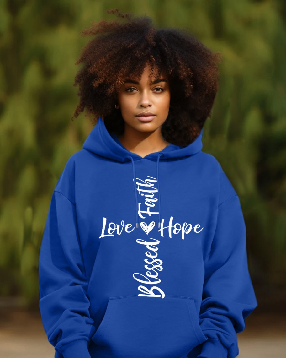 Faith Love Blessed Hope Long Sleeve Hoodie