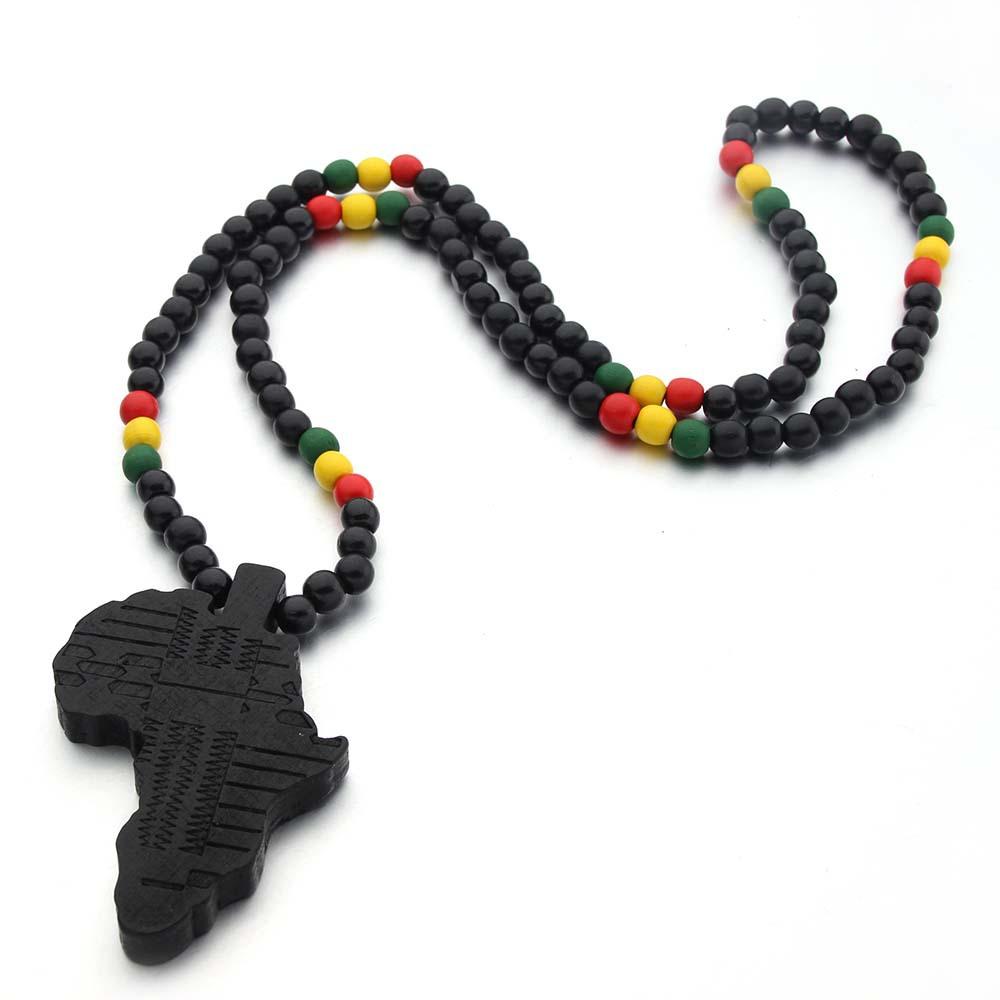 map of africa wooden necklace