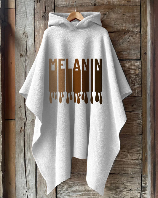 Melanin Dripping Hooded Warm Shawl Cape