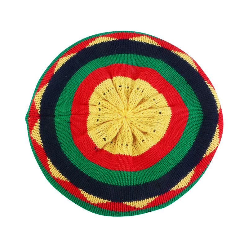 Jamaican Reggae Beanie Rainbow Stripe Beret