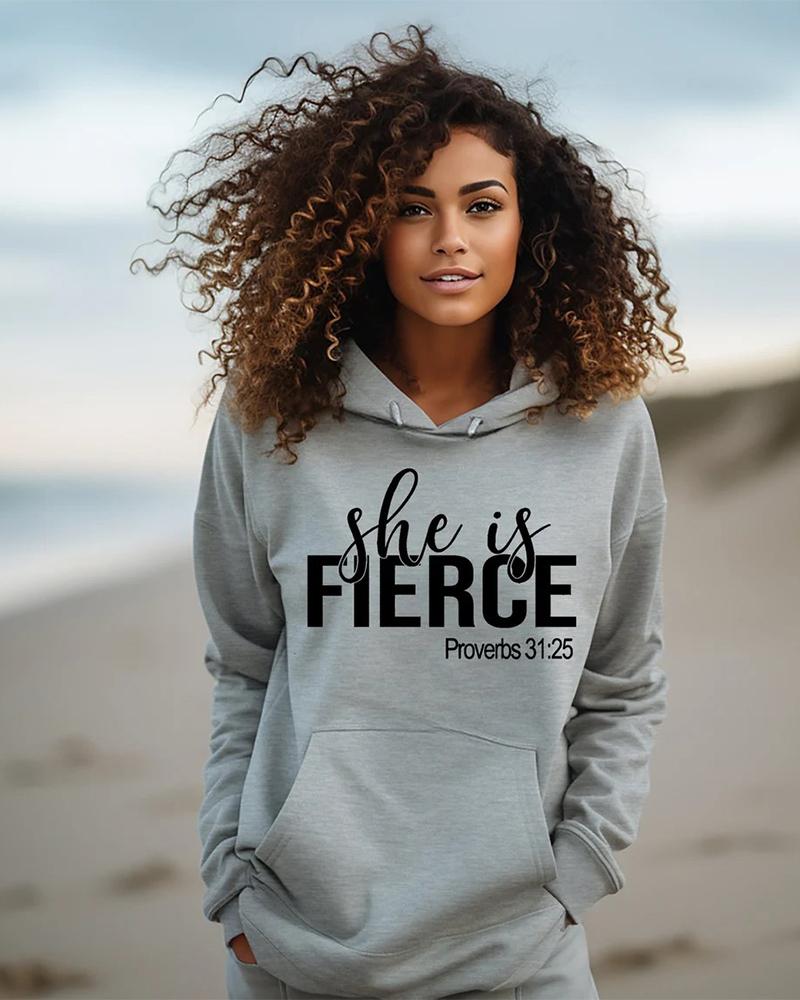 She is Fierce Long-Sleeved Hoodie