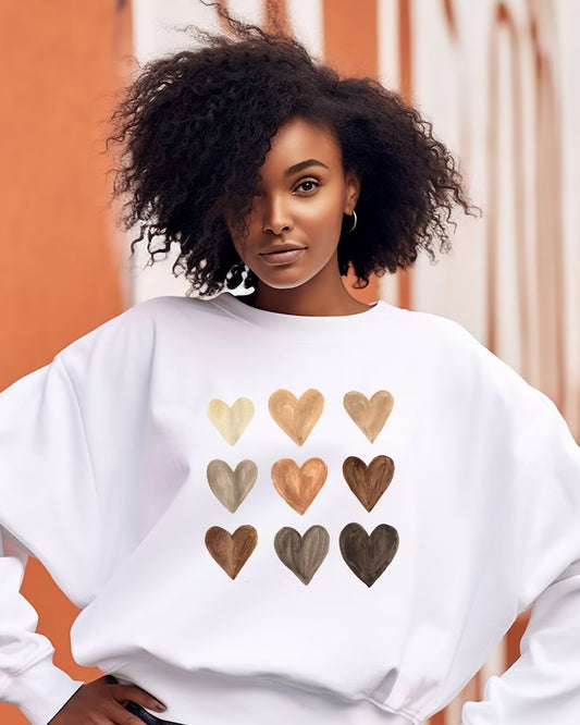 Melanin Hearts Long Sleeve Sweatshirt