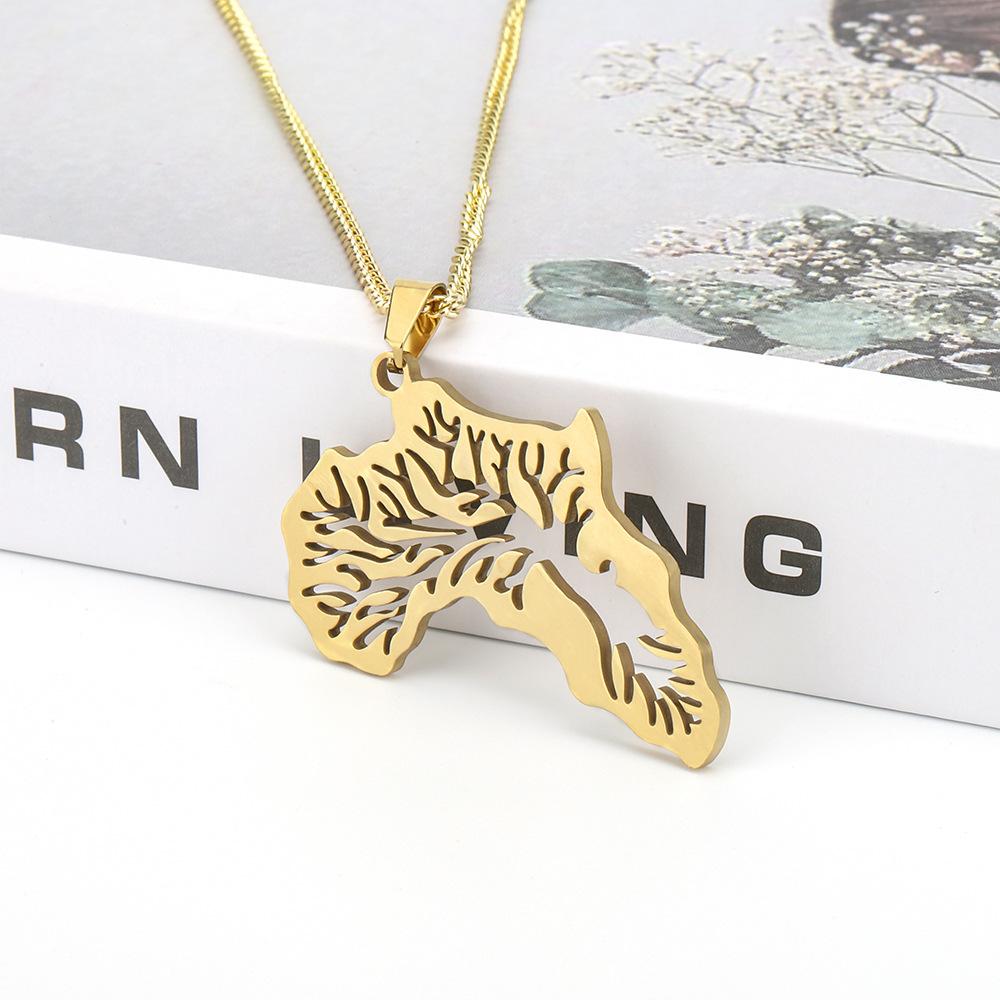 Africa Map Tree of Life Pendant Necklace